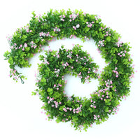 Artificial Eucalyptus Garland with Gypsophila for Home Decor and Pipe Concealment