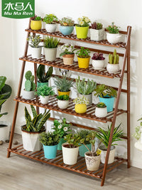 MUMAREN Foldable 3-Tier Plant Stand for Indoor/Outdoor Use, Modern Multi-Layer Flower Pot Rack