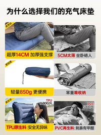 Portable Inflatable Camping Sleeping Pad with Built-in Pump for Outdoor Tent and Car Use