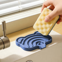 Silicone Soap Dish with Drainage for Bathroom and Travel, Portable Soap Holder Tray