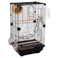 Large Acrylic Bird Cage for Ornamental Birds, Parrot Cage, Portable High-Rise Villa Style with Full Accessories