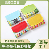 600D Oxford Cloth Waterproof Picnic Blanket with Hook and Loop Fastener for Outdoor Camping