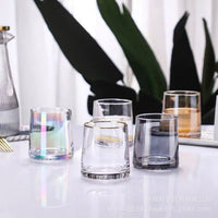 Whiskey Glass Set with Colorful Iridescent Finish - Home & Hotel Beer and Mouthwash Tumblers