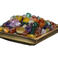 Natural Crystal Agate Seven-Gemstone Mandala Offering Bowl Filler - 1 lb