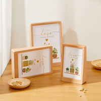 Minimalist Trapezoid Beech Wood Photo Frame with Acrylic Panel for Tabletop Display