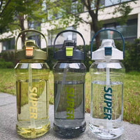 Large Capacity 2L Water Bottle with Straw for Sports and Fitness