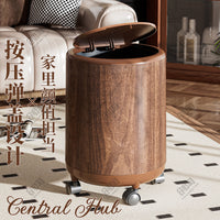 Wood Grain Trash Can with Lid for Living Room Bedroom Kitchen Bathroom, Large Capacity