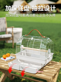 Portable Parrot Carrier Cage for Outdoor Travel - Easy Clean, Anti-Splash Design for Budgies, Cockatiels, and Sun Conures