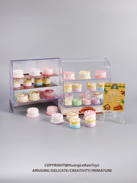 Miniature Dessert Shop Display Cabinet Dollhouse Play Food Toy