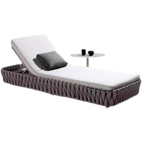 Outdoor Rattan Woven Aluminum Chaise Lounge for Poolside, Beach, Resort