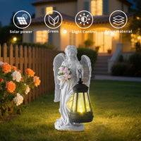 Solar Angel Statue with Lantern - Outdoor Garden Decor Night Light