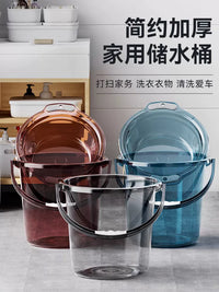 Portable Plastic Bucket with Lid for Home Storage, Laundry, and Dormitory Use