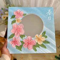 DIY Tulip Mirror Quartz Sand Acrylic Texture Painting Kit with Irregular Cloud Cosmetic Mirror