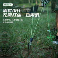 Outdoor Camping Tent Windproof Rope Pulley Adjuster with Reflective Guy Line