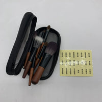 8-Piece Mini Portable Makeup Brush Set with Soft Animal Hair for Concealer Eyeshadow Powder