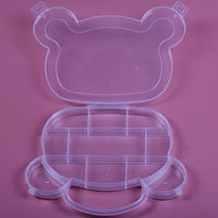 Bear Head Jewelry & Stationery Transparent Storage Box, Multi-functional Plastic Organizer