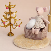 Dollhouse Miniature Plush Carpet Winter Floor Mat for Living Room Bedroom DIY Mini Furniture Model Accessories