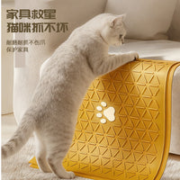 Pet Cat Litter Mat Large Interlocking Silicone Non-Slip Washable Cartoon Paw Pad