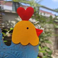 Iron Art Chicken Garden Stake Outdoor Yard Lawn Balcony Villa Decoration Ornament