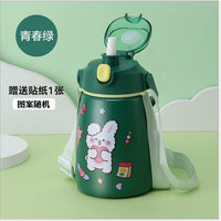 Large Capacity Stainless Steel Insulated Water Bottle with Straw for Kids and Students