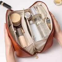 Large Capacity Travel Makeup Bag Portable Toiletry Organizer with Multiple Compartments