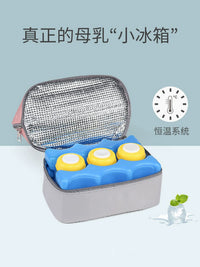 Double-Layer Breast Milk Cooler Bag with Ice Packs for Pumping Moms