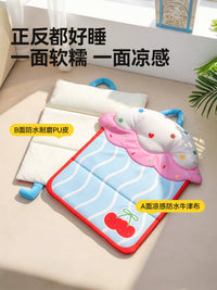 Pet Cooling Mat for Dogs and Cats, All-Season Breathable Sleeping Pad with Pillow
