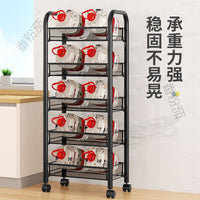 Multi-functional 3/4-Tier Rolling Utility Cart with Wheels and Hooks for Kitchen Storage