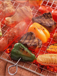 Stainless Steel BBQ Grill Grate Rectangular Barbecue Net for Outdoor Cooking