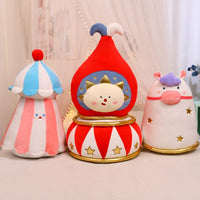 Cartoon Circus Animal Plush Toy Pillow with Blanket Option for Kids