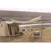 Inflatable Cotton Canvas Tent for Outdoor Camping, Family Waterproof Sunshade Shelter