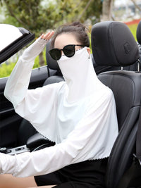Women's Sun Protection Cape with Sleeves, Loose Fit, Cooling Shawl for Cycling and Driving