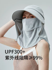 UVBANANA Women's UV Protection Sun Visor Hat with Wide Brim and Detachable Face Mask