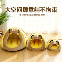 Warm Enclosed Cat Cave Bed for Winter, Pet Sleeping Nest for Small to Large Cats