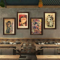 Vintage Shanghai Cheongsam Beauty Wall Art for Home and Commercial Decor