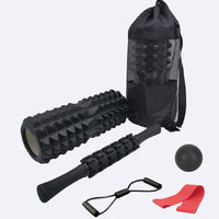 Hollow Crescent Yoga Foam Roller Set with Massage Stick and Myofascial Release Ball