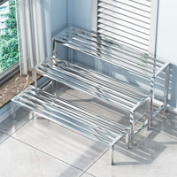 Stainless Steel Tiered Plant Stand for Balcony & Outdoor Use