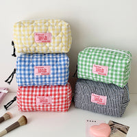 Quilted Heart Cosmetic Bag, Portable Travel Toiletry Organizer for Skincare & Makeup