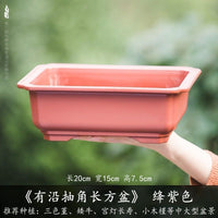 Rectangular Resin Planter for Succulents, Green Plants, Bonsai - Breathable Imitation Zisha