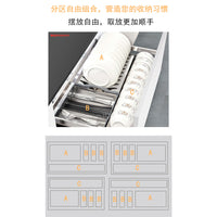 Pull-Out Stainless Steel Kitchen Cabinet Dish Drying Rack Drawer Organizer