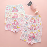 6-Pack Girls' Cotton Underwear Boxer Briefs for Toddlers and Kids