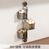 Vintage Style Suction Cup Wall-Mounted Storage Basket for Kitchen Garlic Ginger Eggs