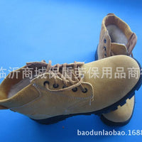 Unisex Steel Toe Work Safety Shoes Puncture-Proof Slip-Resistant Breathable Leather