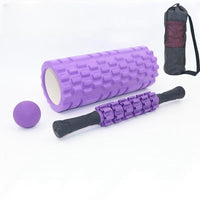 Yoga Foam Roller Set with Massage Stick, Fascia Ball, and Yoga Strap for Muscle Relaxation