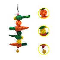 Pet Bird Chew Toy for Parrots Hamsters Rabbits Chinchillas, Teeth Grinding Hanging Cage Decor