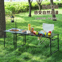 Hydraulic Lift Outdoor Camping Folding Table Portable Picnic Desk with Adjustable Height