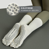 Women's Anti-Slip Toeless Yoga Pilates Socks with Five Toe Design
