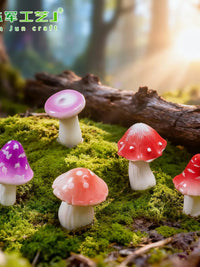 Miniature Jungle Mushroom Figurines for DIY Micro Landscape Decor