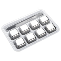 304 Stainless Steel Reusable Ice Cubes for Whiskey and Drinks, Chilling Stones with Tongs and Storage Box