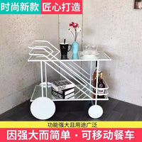 Rolling Bar Cart with Tempered Glass Shelves, Mobile Serving Trolley for Kitchen, Dining, or Home
